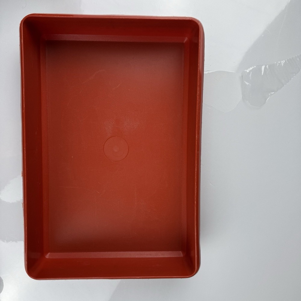 VTG TUPPERWARE Set Of 4 Rectangular Containers W/ Lids Sheer/Paprika - Picture 16 of 16